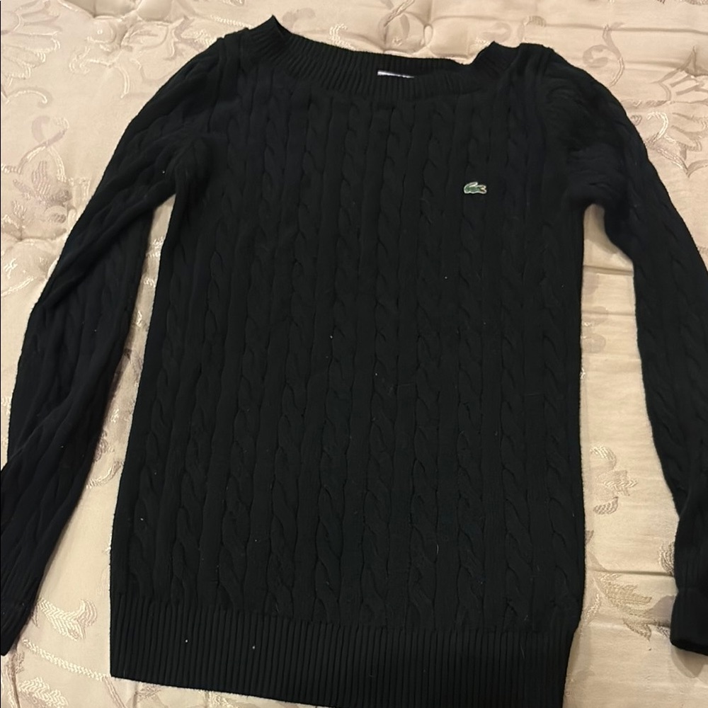 Lacoste Black Cable Knit Sweater